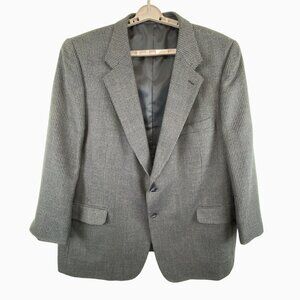 Andre Vachom Men's 52L Lambswool Gray Houndstooth Blazer Sports Jacket Coat